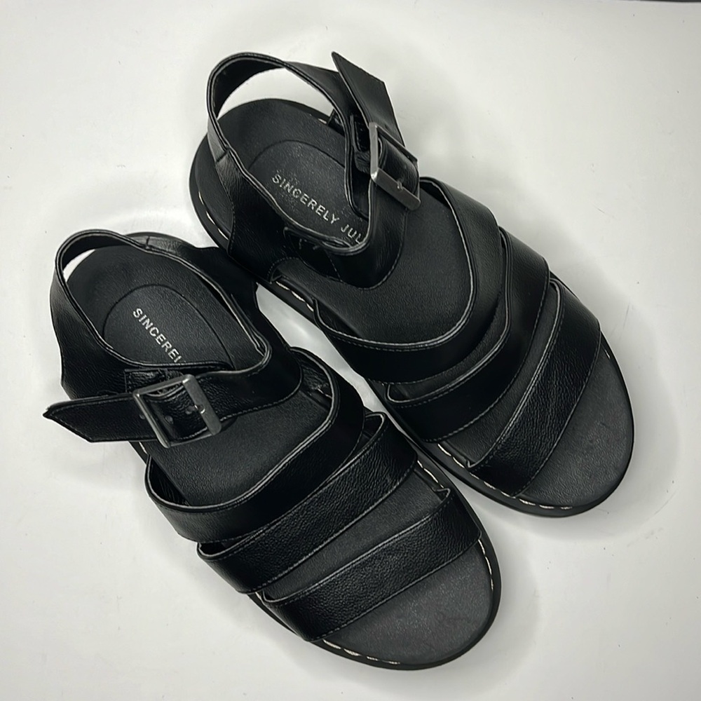 Sincerely Jules Model Daring Black Chunky Platform Sandals Women's Size 6 M - Picture 6 of 16